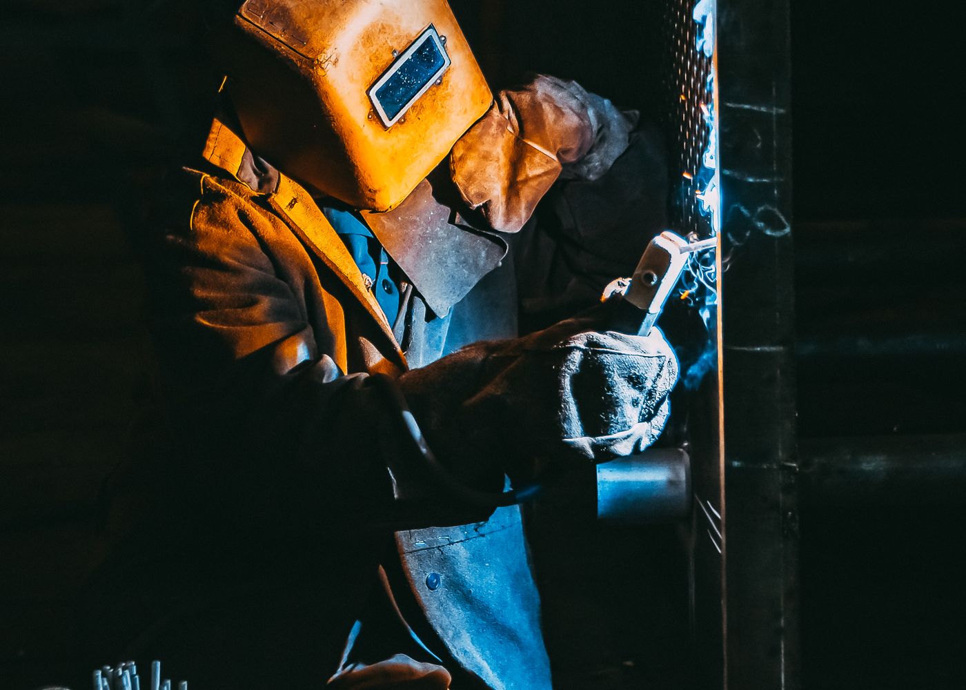 Welding a custom gate to spec in the shop